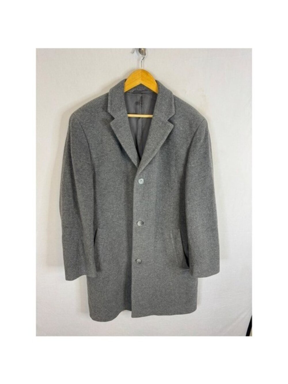 Hugo Boss Mens Grey Wool Blend Single Breasted Overcoat Long Jacket Coat Men M